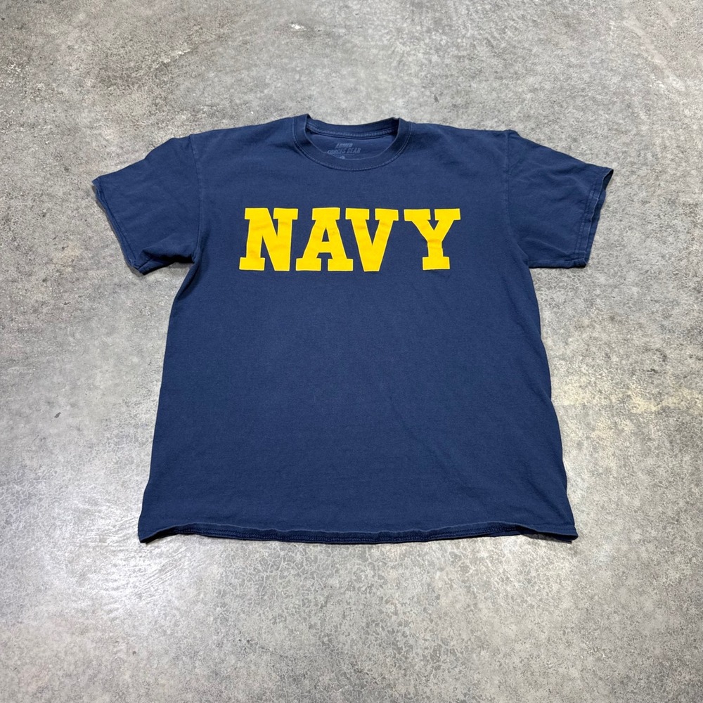 Armed Forces Gear T Shirt Mens L Blue Navy Graphic Short Sleeve Cotton Tee